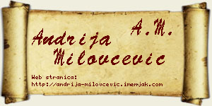 Andrija Milovčević vizit kartica